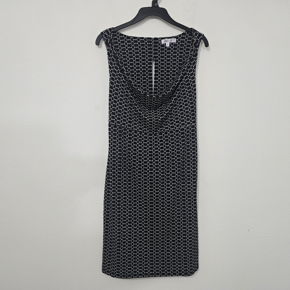 Jennifer Lopez Geometric Cowl Neck Dress
